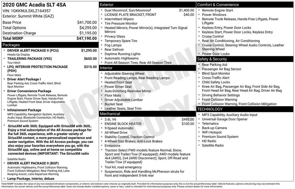 2020 GMC Acadia SLT