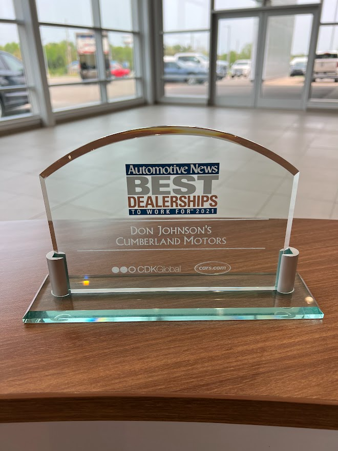 Award - Don Johnson Motors Chevrolet in Rice Lake WI